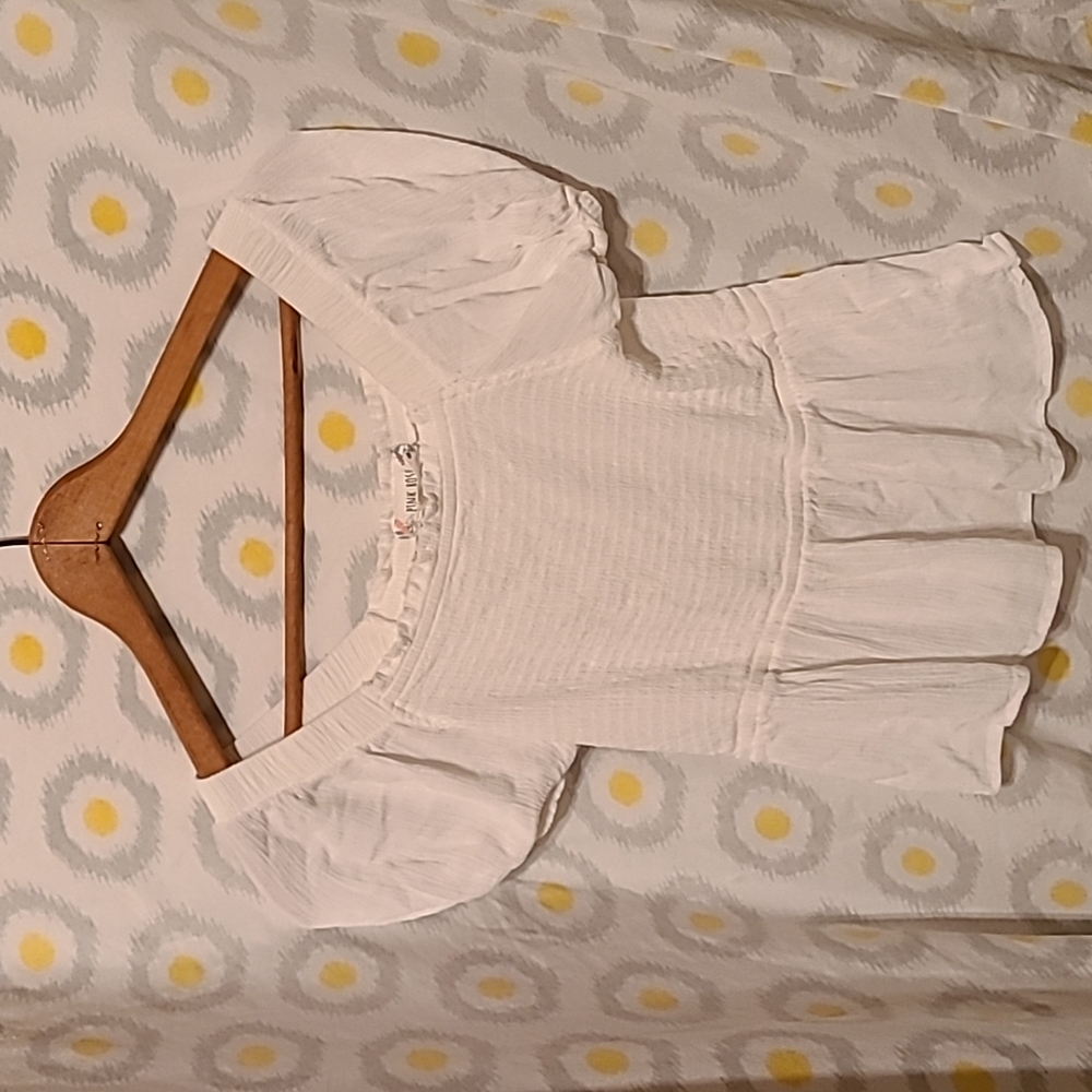 Pink Rose White Cropped Top